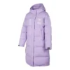 Lång dunjacka med bokstavstryck ”Purple”