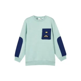 Långärmad tröja med tryck ”Teal Blue”