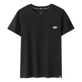 Löst tryckt casual sporttop med korta ärmar i svart