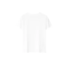 Löst tryckt casual sporttop med korta ärmar, vit