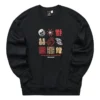 New Year Series Graphic Knit Crew Sweatshirt ”Black Red Yellow”