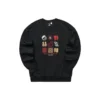 New Year Series Graphic Knit Crew Sweatshirt ”Black Red Yellow”