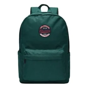 Retro Student ryggsäck i tyg med dragkedja ”Grön”