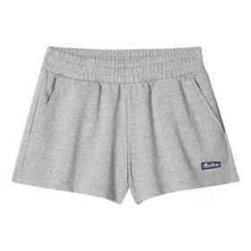 Shorts med logotryck ”Grågrön”