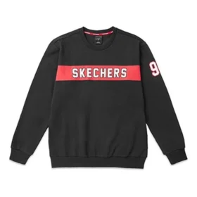 Skechers Alphabet Printing Knit Pullover för män, svart