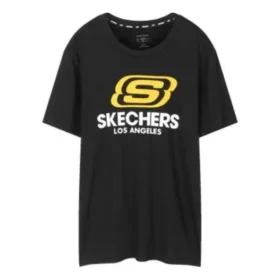 Skechers herrtröja med rund hals och korta ärmar, svart