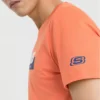 Skechers kortärmad t-shirt för män med tryck i orange och rött