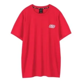 Skechers Printing S Knit kortärmad tröja för män, Racing Red