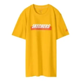 Skechers Sport Alphabet Printing kortärmad tröja för män i guldfärg