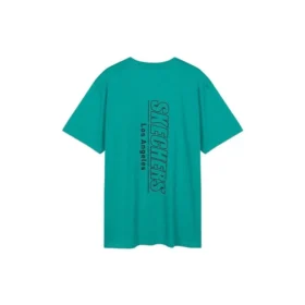 Skechers stickad T-shirt med rund hals och korta ärmar för män, blå
