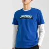 Skechers tryckt kortärmad t-shirt för män, blå