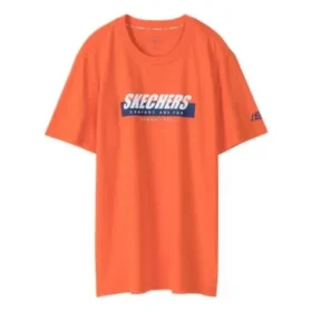 Skechers tryckt kortärmad t-shirt för män, röd
