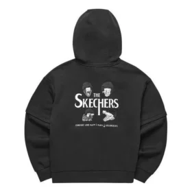 Skechers x Hilarious Monster grafisk hoodie ”Black White” Skechers x Hilarious Monster grafisk hoodie ”Black White”
