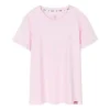 Sportig rundhalsad casual-tröja med korta ärmar, rosa