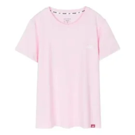 Sportig rundhalsad casual-tröja med korta ärmar, rosa