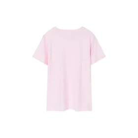 Sportig rundhalsad casual-tröja med korta ärmar, rosa