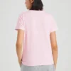 Sportig rundhalsad casual-tröja med korta ärmar, rosa
