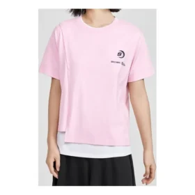 SS20 Crossover-stickad kortärmad rosa