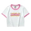 T-shirt med bokstavstryck ”White Pink Blue”
