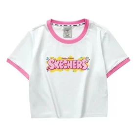 T-shirt med bokstavstryck ”White Pink Blue”