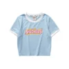 T-shirt med bokstavstryck ”White Pink Blue”