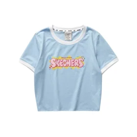 T-shirt med bokstavstryck ”White Pink Blue”