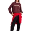 T-shirt med tryckt logotyp ”Burgundy White”
