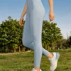 Träningsleggings med tryckt logotyp ”Teal”