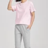 Unisex stickat tryck rosa