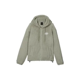 Varm casualjacka i imiterat lammull ”Olive Green”