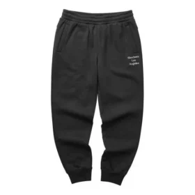 Varma, avsmalnande sportbyxor med bokstavstryck och fleecefoder ”Black Grey”