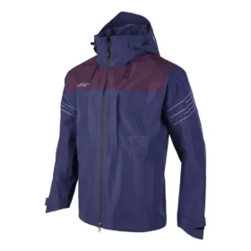 Vävd jacka med huva ”Navy Burgundy”