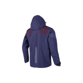 Vävd jacka med huva ”Navy Burgundy”