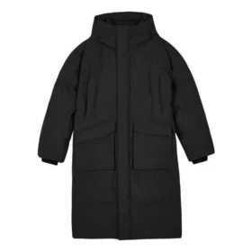 Vävd lång dunjacka ”Black”