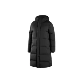 Vävd lång dunjacka ”White Black”