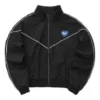 Zip-jacka med logotyp, bokstäver och hjärtmönster ”Black”