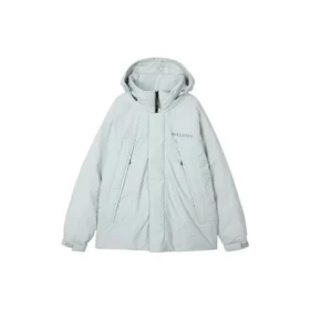 Zip-up enfärgad dunjacka med huva ”Svart Grå Vit”